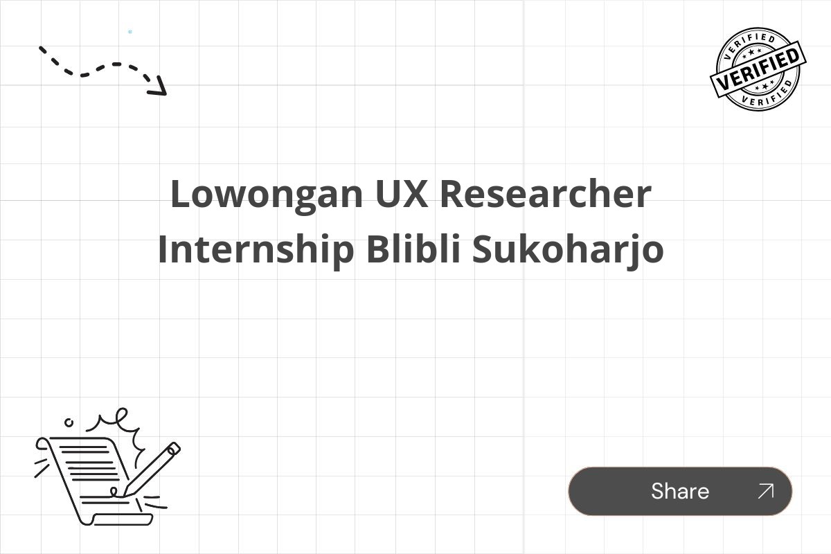 Lowongan UX Researcher Internship Blibli Sukoharjo